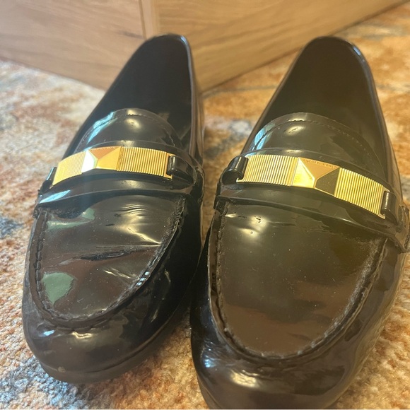 Michael Kors Shoes - Michael Kors Black Patent Loafers with Gold Accent